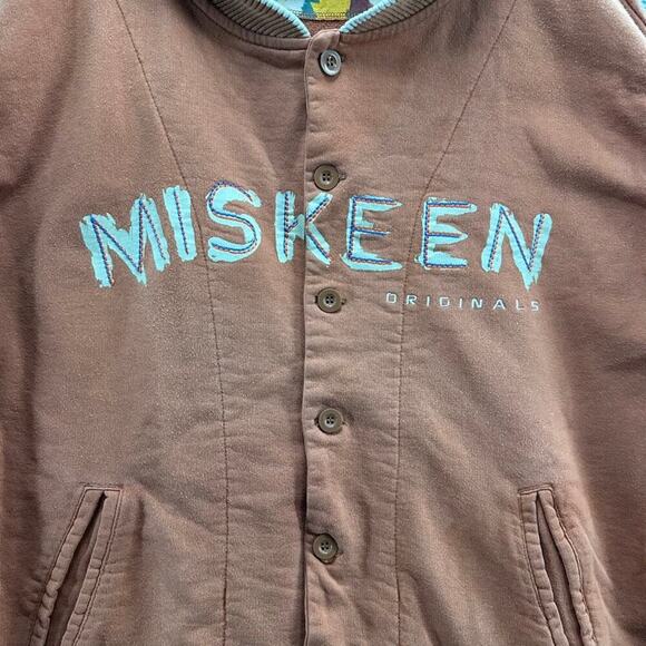 Vintage Miskeen 3X Men's Jacket Button Up Front Logo Varsity Oversized - Picture 3 of 11